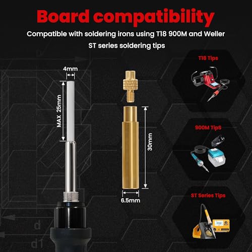 Image of 8Pcs Soldering Tips /Heat Set Insert Tips for Thread Inserts M2M2.5M3M4M5M6M8#2-56#4-40#8-32#10-24 1 /4 inch, Compatible with T18 ST 900M FX888D FX600 WLC100 Irons- Press Tool for Plastic3DPrinterComponents