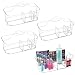 mDesign Caja con asa y 6 apartados – Cesta de plástico portátil para Productos de Belleza – Organizador de baño para brochas de Maquillaje, pintaúñas, Cuchillas, etc. – Juego de 4 – Transparente