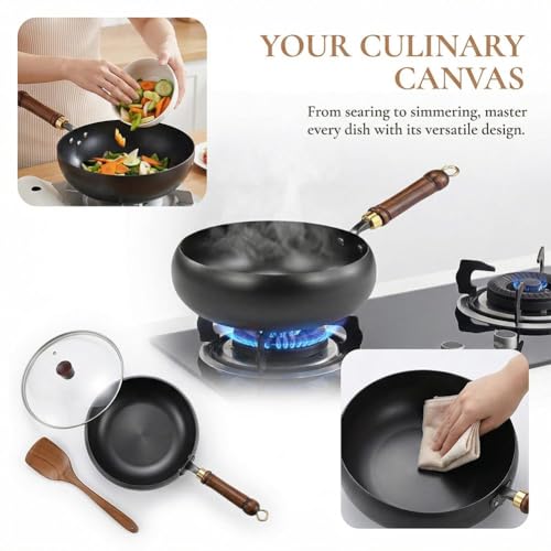 Wok de Hierro Fundido Negro 24cm miniatura 7
