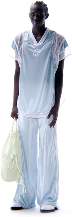TELFAR String Bag - Pistachio | Unisex Cotton-Poly Drawstring Bag | Breathable Mesh Pockets | Laser Cut Logo | Casual & Athletic