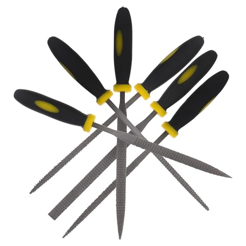 Yardenfun 6 Pezzi Raspe Mini in Legno con Manico Antiscivolo Comfort per Lavori di Rifinitura Legno Pelle e Strumenti Resistenti per Progetti Te