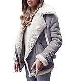 Manteau en Daim en Peau de Mouton pour Femme, Pardessus doublé en Daim Sherpa pour Femme, Veste en Daim doublée de Fourrure d\'hiver pour Femme Outwear