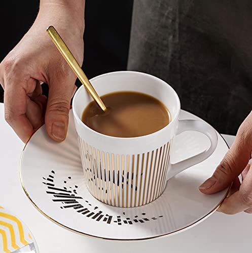 Klsamnm Coffee Cups Ceramic,Bone China Tea Cups 10 Oz,Inverted Image Coffee Mugs,Reusable Coffee Mug Set,Tea Cups And Saucers #TOP6