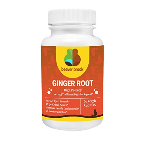 Beaver Brook Ginger Root High Potency 1,100Mg All Natural, Non-Gmo, Dietary Supplement, Gluten Free - 60 Capsules #TOP3