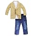 Baby Boy Gentleman 3 Pieces Shirt Jacket Jeans Set Toddler Pants Clothing (5-6T, Khaki)