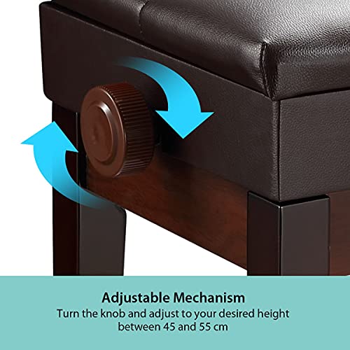 image for Melodic Piano Bench Keyboard Stool Chair Seat Stage Height Adjustable 