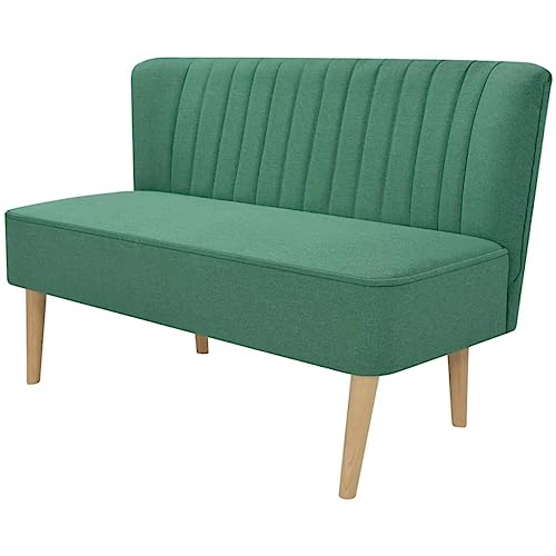 vidaXL Sofa 2-Sitzer Stoffsofa Loungesofa Couch Stoff 117 x 55,5 x 77 cm Grün