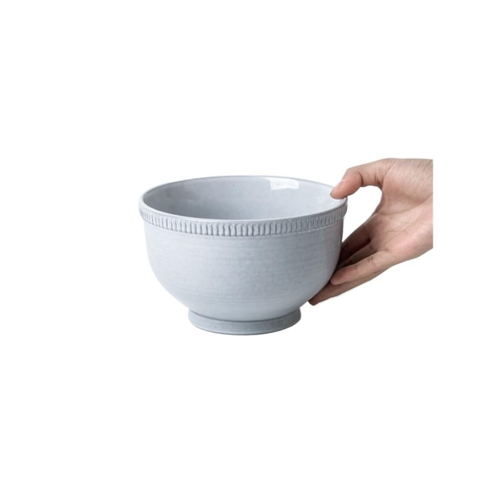 WOTZOV Soup Bowl Household Retro Ceramic Tableware Rice Bowl Soup Bowl Salad Bowl Large Bowl Ceramic Soup Bowl，1