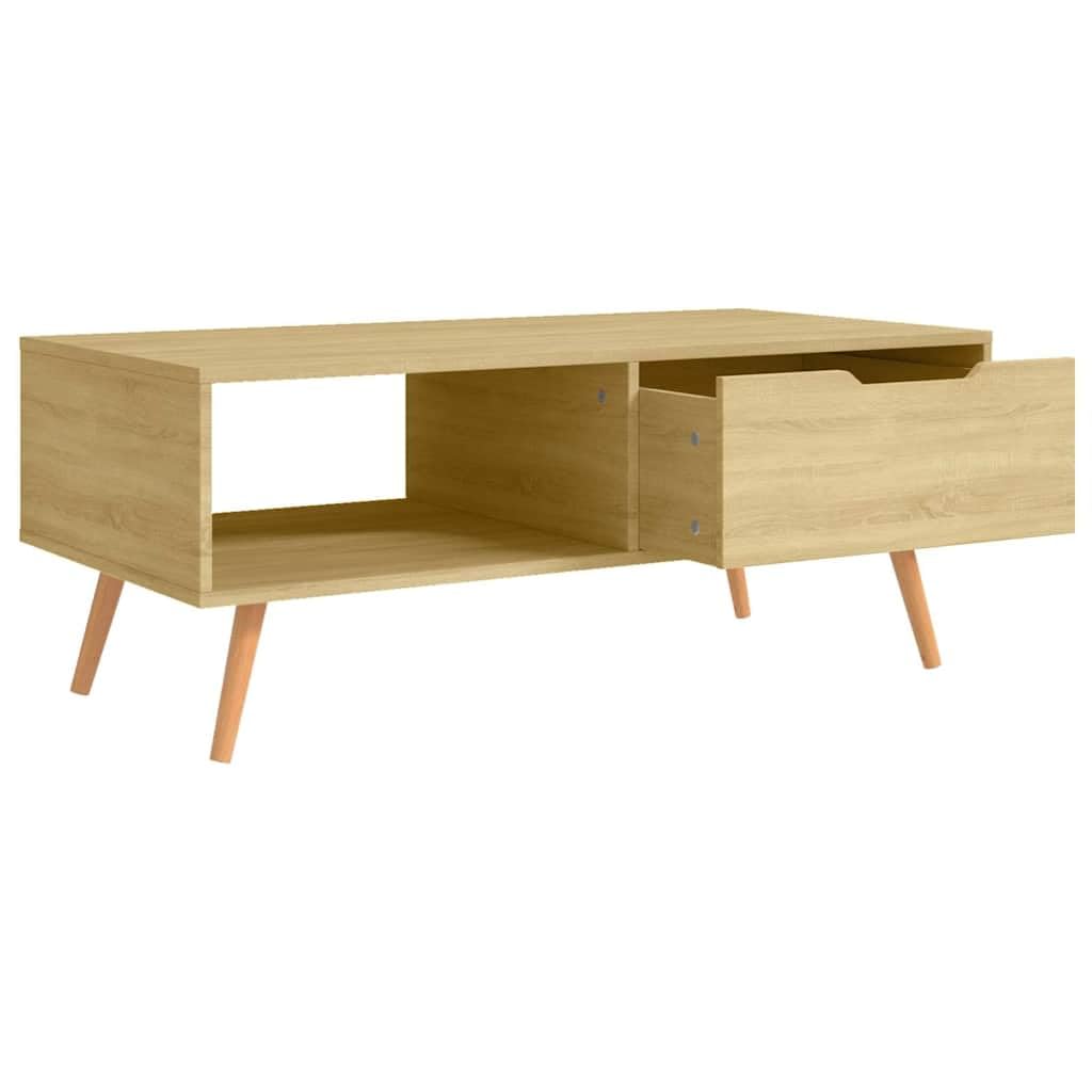 Tavolino da salotto in rovere Sonoma, 100 x 49,5 x 43 cm, in legno