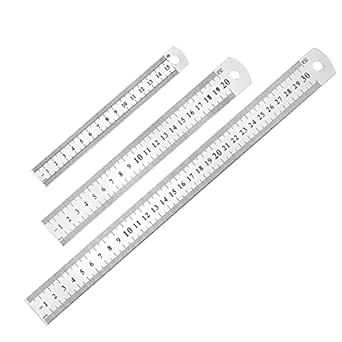 Set di 3 righelli di precisione in acciaio INOX, Inossidabile Righelli ...
