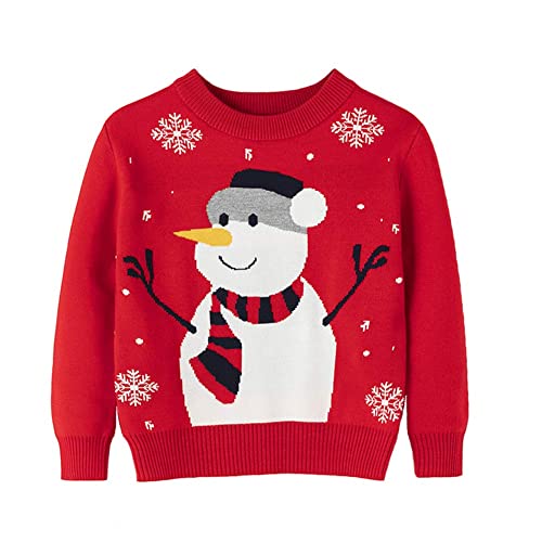 Ilavsun Girl Ugly Christmas Sweater - Toddler Boy Double Layer Knitted Funny Snowman Xmas Pullover Sweater (Snowman, 5T-6T) #TOP20