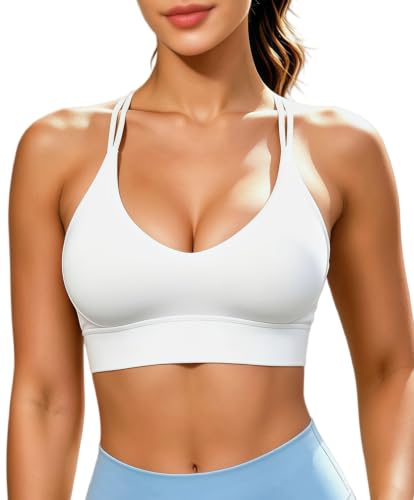 Image of Grace Form Sports Bra for Women Strappy Medium Support Push Up Padded Sports Bra for Running Workout Bra Yoga Bra