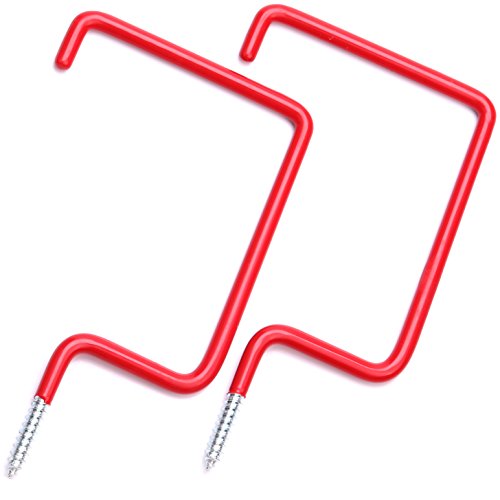2 Piece All Purpose Vinyl Coated Heavy Duty Garage Screw Bike Hooks for Hangers