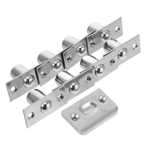 Cabilock 8pcs Door Spring Bumper Barn Door Latch Sliding Door Handle Sliding Door Security Barn Door Stopper for Track Magnetic Cabinet Closures French Door Locks Stainless Steel Silver