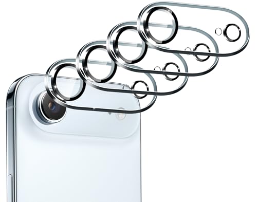 ivoler 4-Pack Camera Lens Protector for iPhone Air 6.5'' Screen Protector Tempered Glass[Case Friendly][New Rersion],for iPhone 17 Air Scratch-Resistant,Clear+Black Circle