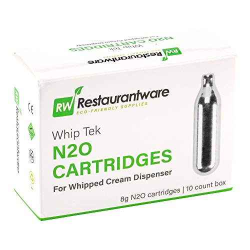 image for Whip Tek 8g N2O Cartridge - for Whipped Cream Dispenser - 10 count box