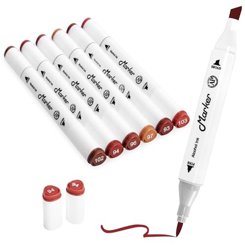 Brown Skin Tone Alcohol Markers (6 Pack)