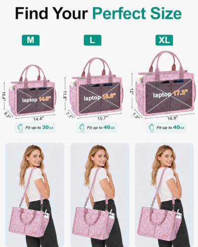 Image of FIORETTO Womens Canvas Tote Bag Purse with Individual Compartment, Zipper Top, Reinforced Bottom & Luggage Sleeve