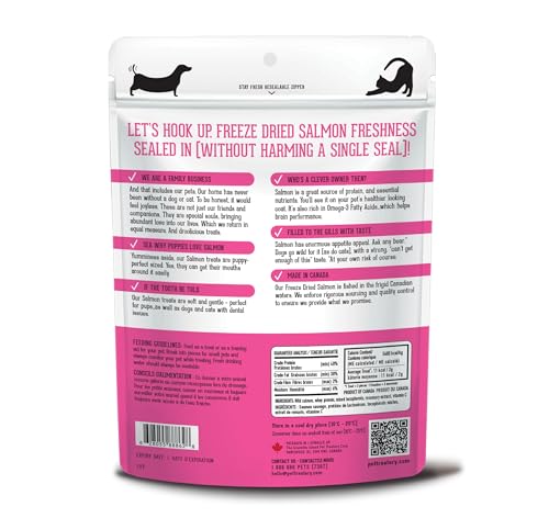 Image of The Granville Island Pet Treatery Dehydrated Wild Salmon Treats for Dogs & Cats (1.76 oz, Pack of 1) Single Ingredient to Maintain Nutrients Vitamins and Healthy Oils Made in Canada