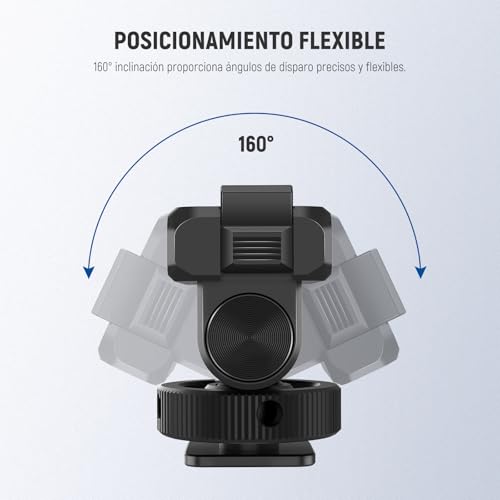 NEEWER Accesorios Montaje Magnético Compatibles con dji Osmo Action 5 Pro / 4/3, Adaptador Cámara Acción con Inclinación 160° y Liberación Rápida, Zapata Fría, Rosca 1/4", Paño de Limpieza, AC012 - imagen 6