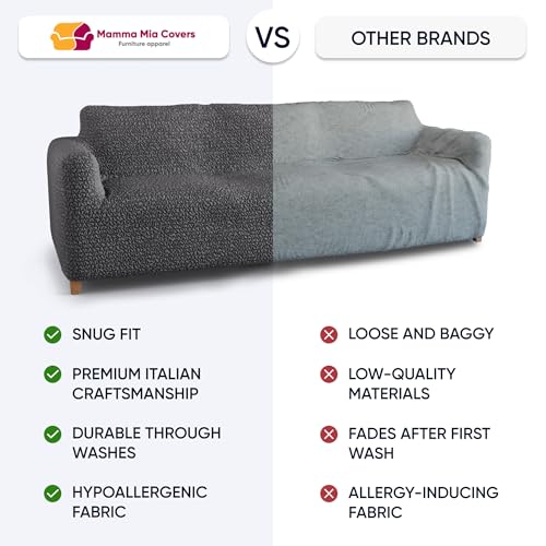 PAULATO BY GA.I.CO. Sofa Slipcover - Stretch Couch Cover - Stylish Cushion Sofa Cover - Soft Polyester Fabric Slip Cover - 1-Piece Form Fit Washable Protector for Pet - Microfibra - Blush Taupe - Image 4