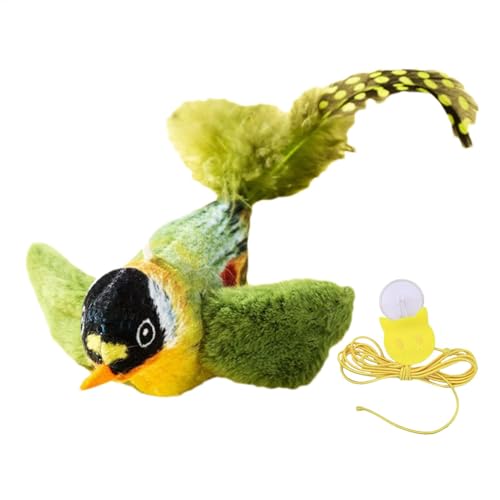 Chirping Bird Cat Toy, Interactive Toy Bird for Cats, Realistic Chirp Cat Toy, Touch Activated Kitten Toy, Cat Exercise Toys for