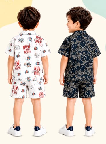 Image of 3BROS Baby Boys & Baby Girls Pure Cotton Clothing Set Casual Half Sleeves Shirt with Shorts Set For Boys & Girls