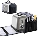 BAGSPRITE Toaster Cover for 2 Slice Wide Slot, Full Open Dust Covers for Kitchen Appliances Compatible with Cuisinart, BELLA, Black and Decker 2 Slices, Toaster Bags with Zipper Closure (Cover Only)