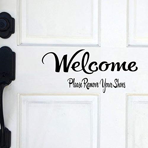 Welcome Please Remove Your Shoes Vinyl Wall Decal Home Diy Entryway Lettering Wall Words #TOP1