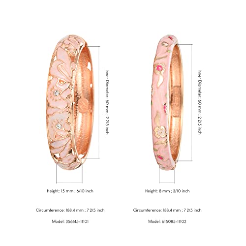 Image of UJOY Womens Multi-colors Cloisonne Bracelet Gold Plated Flower Hollowed Enameled Hinged Cuff Bangles Jewelry Gift 88A10
