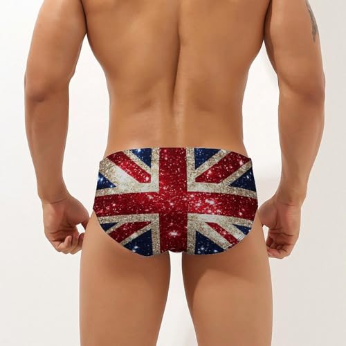 England Shining UK Flag Print Mens Swim Briefs Low Waist Swim Trunks Swimsuit2