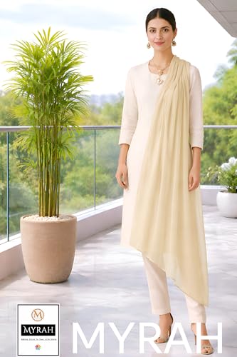 Image of MYRAH Chiffon Solid Casual Daily Use Dupatta For Women's & Girls Length - 2.50 Meter