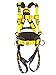 3M DBI-SALA Delta 1101654 Construction Harness, Back/Side D-Rings, Belt w/Sewn-In Back & Shoulder Pads, Tongue Buckle Leg Straps, Medium, Navy/Yellow
