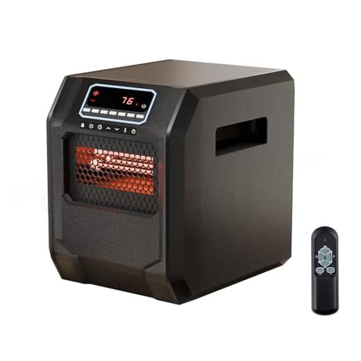 ZOKOP Electric Infrared Quartz Heater w/ Remote Control, 4-Element Space Heater w/ Temperature Control, Timer, Overheat Shut Off Protection, 3 Heat Settings, For Home Office Indoor, ETL, 750W/1500W