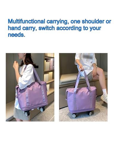 Expandable Waterproof Travel Duffel Bag with 360° Spinner Wheels, Sports & Swimming Bag with Dry & Wet Compartment2