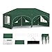 WOLTU Pavillon, Faltpavillon 3x6 m, mit 6 Seitenwänden, Partyzelt wasserabweisend UV-Schutz 50+, höhenverstellbarer Gartenpavillon, mit Tragetasche, für Outdoor Garten Camping Grün