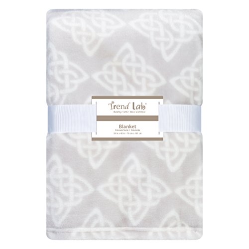 Celtic Knot Plush Baby Blanket Gray