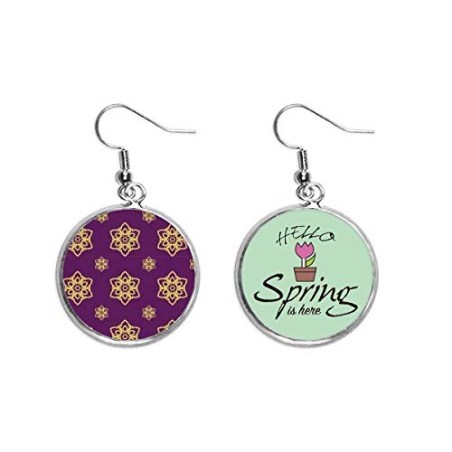 Pendientes de primavera estilo joyas de Tailandia con colgante decorativo purpura