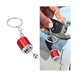 Ywdiml Car Shifter Gear Keychain, 6 Speed Shifter Vehicle Keyring Gadgets, Manual Transmission Shift Key Ring, Universal Fit (Red)