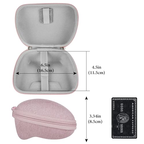 Image of GEEKRIA Controller Travel Case Compatible with Xbox Series X /S & Xbox One, Hard Shell Carrying Bag with Joystick Protection, Cable Storage, Controller Retention Strap (Pink)