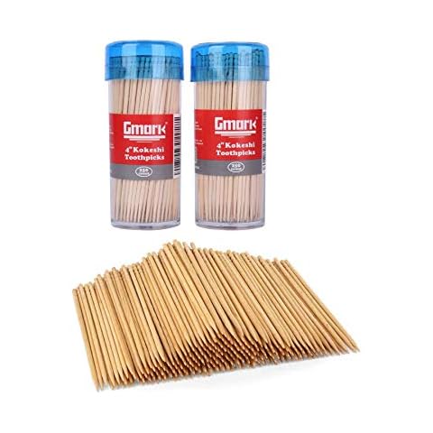 Gmark Premium 4" Kokeshi Toothpicks Skewers 500ct (2 Packs of 250) Extra long toothpicks for appetizers GM1034 Cover