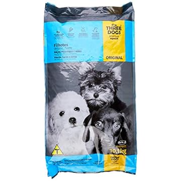 Ração Three Dogs Biofresh Para Cães Filhotes de Pequeno e Mini Porte Sabor Frango, Carne e Arroz, 10,1kg