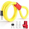 Steering Wheel Lock, [Braided Strong Steel] Spopal Universal Anti Theft Car Device, [Adjustable Length] High Security Seat Belt Lock with 2 Keys Fit Most Vehicles Cars, Vans, Trucks and SUVs (Yellow)