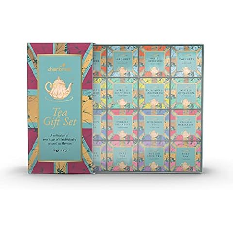 Charbrew Assorted Tea Blends Giftset - Individually wrapped fine mesh Infuser Teabags 32g/11.1oz 16 Premium Tea bag gift set with Premium Tea (Earl Grey, Chai Tea, Mulled Spice) from Sri Lanka Cover