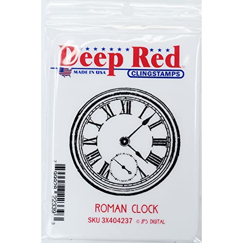 Roman Clock Rubber Cling Stamp