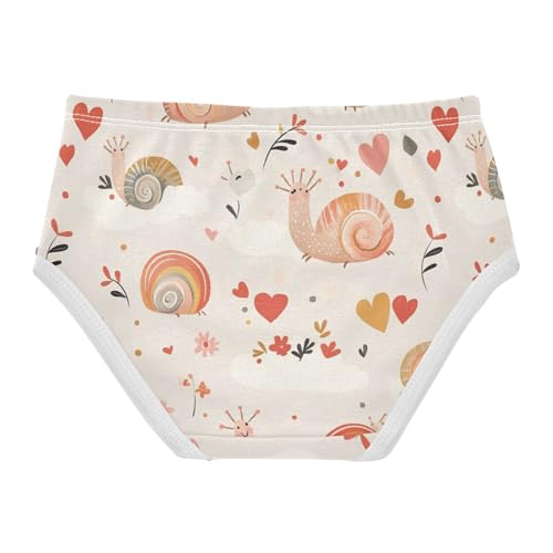 Wusikd Snails Girls' Underwear Cotton Hearts Girls Briefs Soft Toddler Underwear 2T2