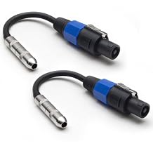 Seismic Audio SAPT56-2Pack 2 Pack 1/4" TS Female to Speakon Adapter Patch Speaker Cable