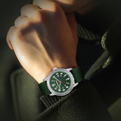 Image of Mens Watches Easy to Read Waterproof with Silicone Strap for Men 24-Hour Military Time Tactical Casual Wristwatch