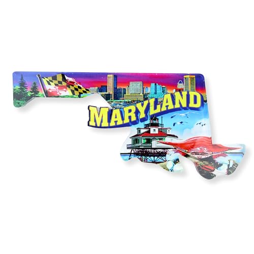 Imán acrílico para refrigerador Maryland 5 x 2.25 pulgadas