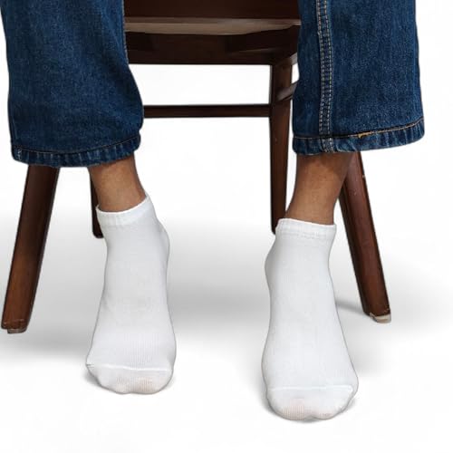 Image of Ankle Socks for Men & Women (Unisex) - Made with Soft, Breathable & Durable Cotton, Anti Odour, Multicoloured - Free Size - Pack of 5 - suitable for Sports, Gym and Daily use